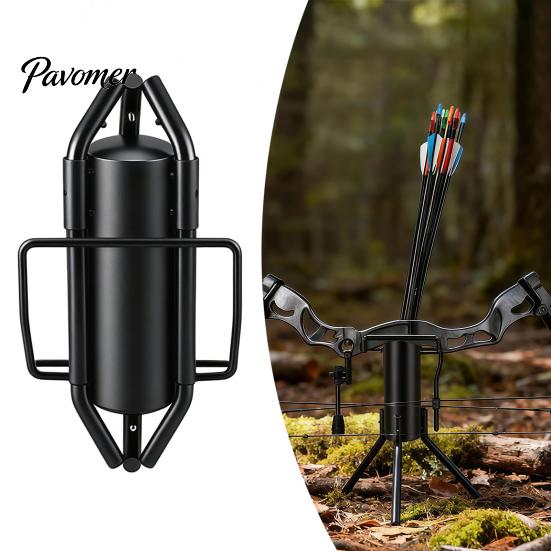 Compound Bow Holder Carbon Steel Archery Stand, Foldable Compact Storage Rack, Equipment Protection Large Capacity Ground for And Traditional