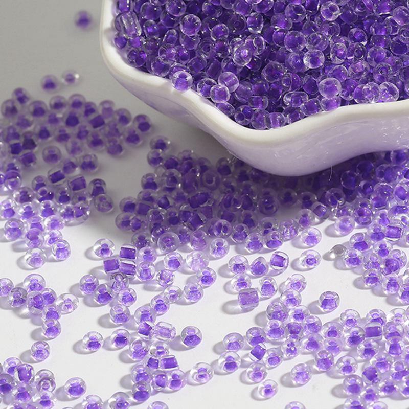 Прозрачные переливающиеся аксессуары для бисероплетения своими руками: Окрашенные бусины из рисового стекла с цветным ядром для вышивания крестиком