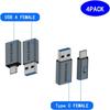 4-Pack Data Blocker Adapter Set,USB-C to C Female,USB-C to A Female,USB-A to C Female,USB-A to A Female,Safe Travel,Anti-Hacking 3