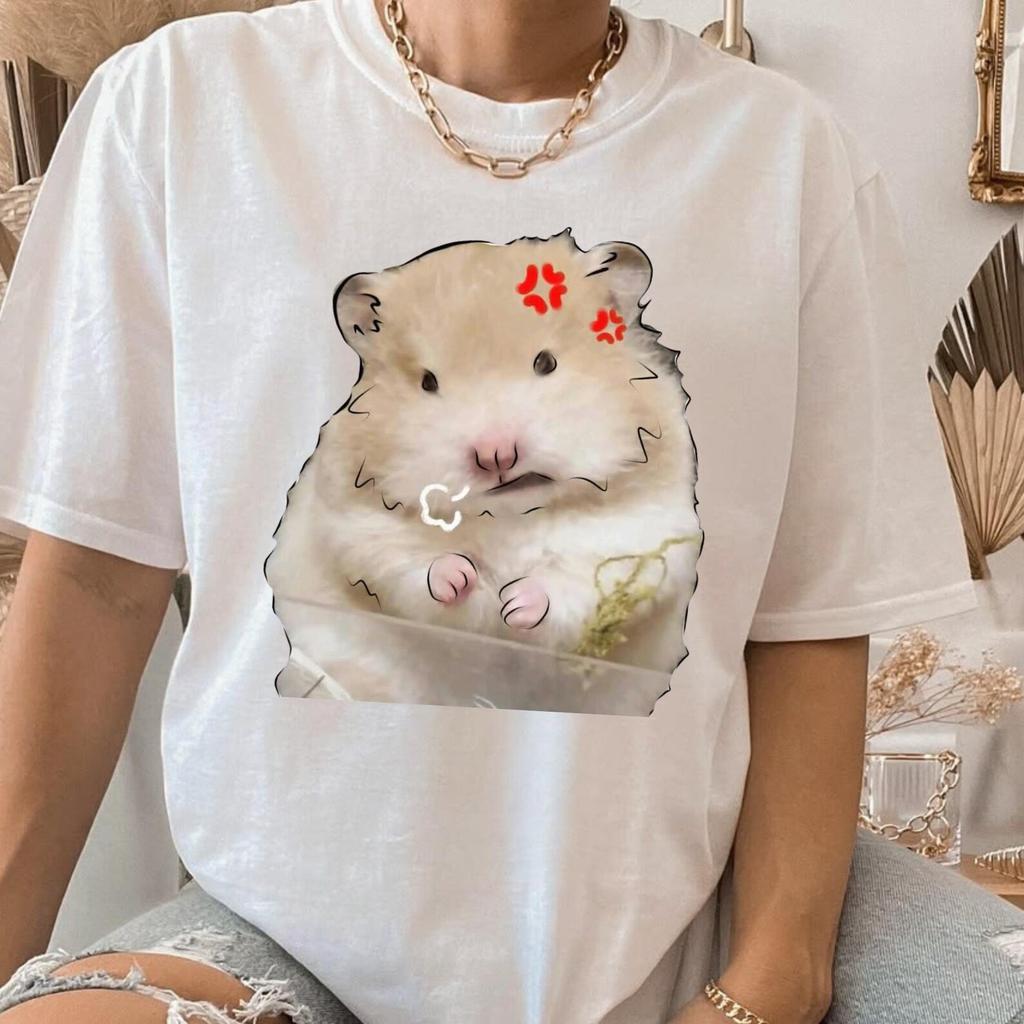 Fluffy Hamster Watercolor Portrait T-Shirt | Pet Lover Tee