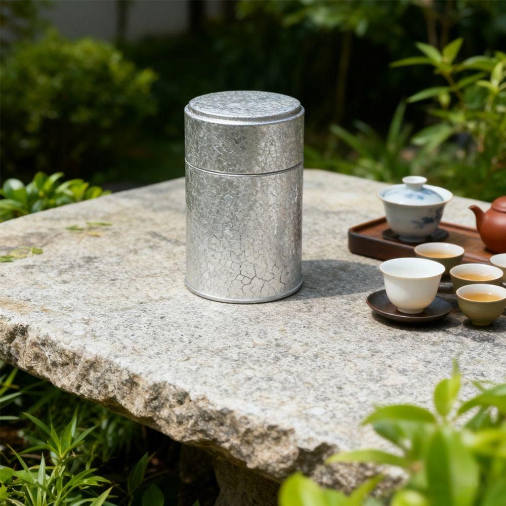 Чайная банка круглой формы, мини-размера, металлическая коробка-органайзер, жестяная банка для чая, хранение чая