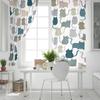 Stuffed Pattern Cat Stick Figures Window Curtains Living Room Decor Curtains for Bedroom Luxury Home Decor Flat  Window
