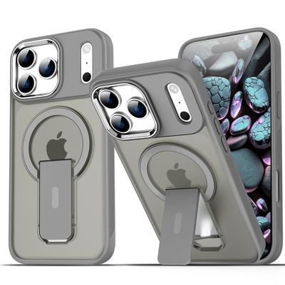 Роскошный чехол-подставка с откидной ножкой для iPhone 17 Air 16 e 15 14 Plus 13 12 11 Pro Max Для Magsafe Беспроводная зарядка Чехол