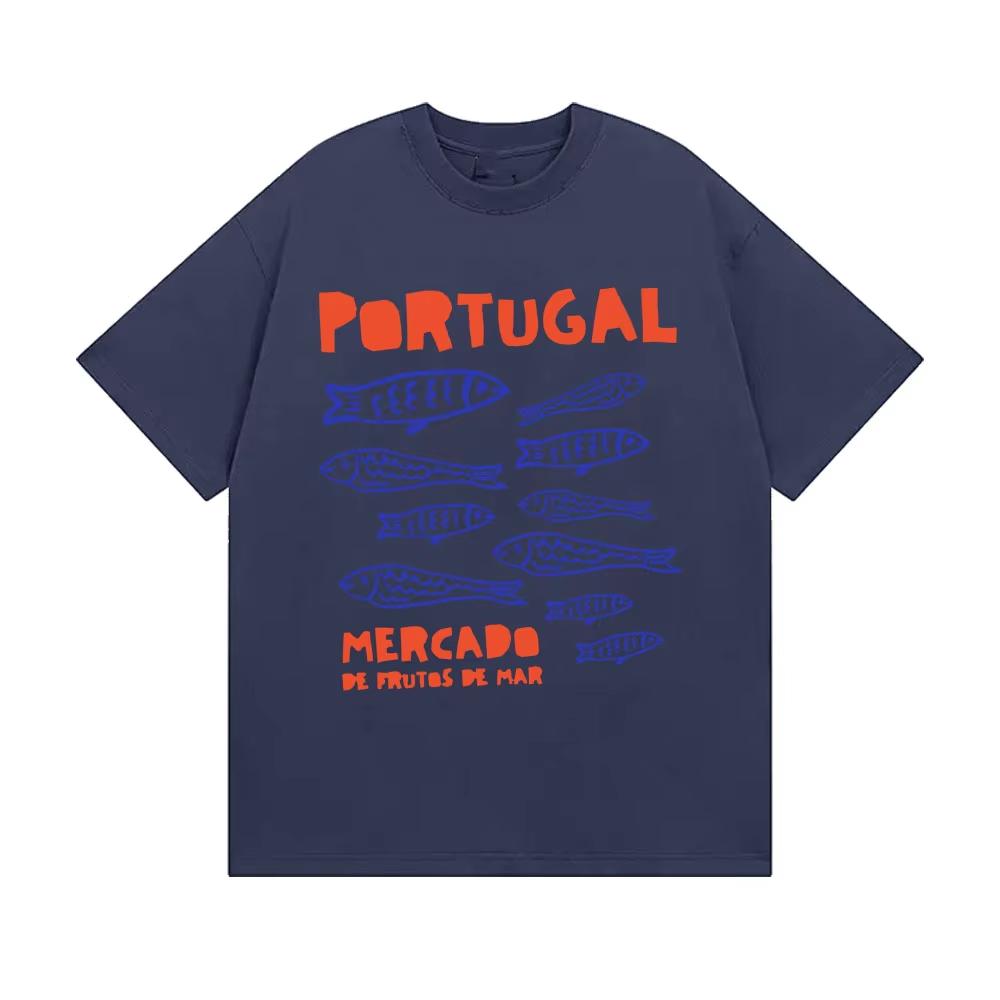 Portugal Sardines Tinned Fish Funny Meme T Shirt Men Women Vintage Harajuku Oversized T-shirts Casual Male Short Sleeve T-shirts