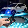 Car LED Strip RGB Sound Full IP65 for Interior and Exterior Remote Set of 4 Size Lights, Underlights, 12V, Sensor, Color, Underneath, Waterproof, Use,