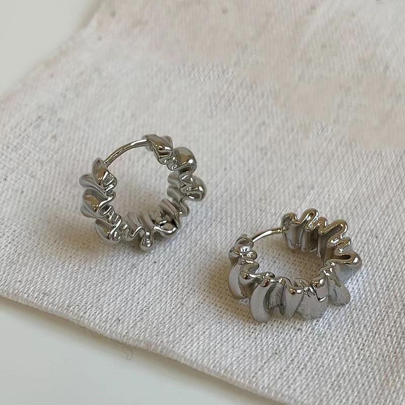 Luxury Top Quality Smooth Star Zircon Hoop Earrings for Women Girls Metal Chunky Sun Rhinestone Ear Buckle Punk Y2K Jewelry