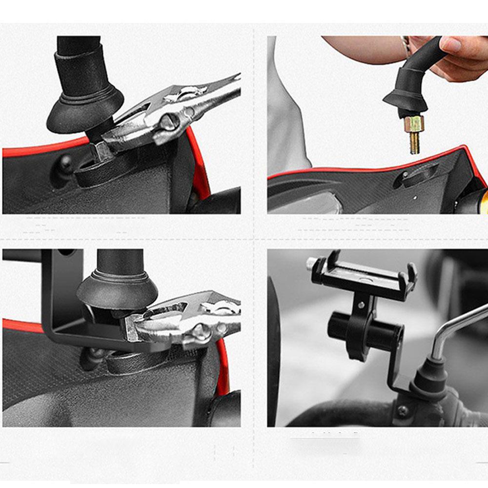 Aluminum Alloy Bicycle Motorcycle Rearview Mirror Mount Handlebar Stand Adapter Mobile Phone Holders Headlight Expansion Bracket 1