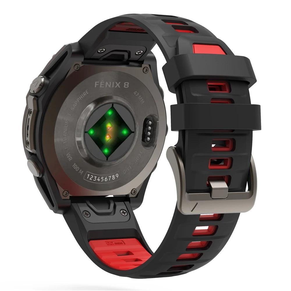 22 26 мм ремешок QuickFit для Garmin Fenix 8 E 7X 7 6X 6 Pro 5X Plus 3HR браслет Epix Gen 2 Enduro 3 Tactix силиконовый ремешок