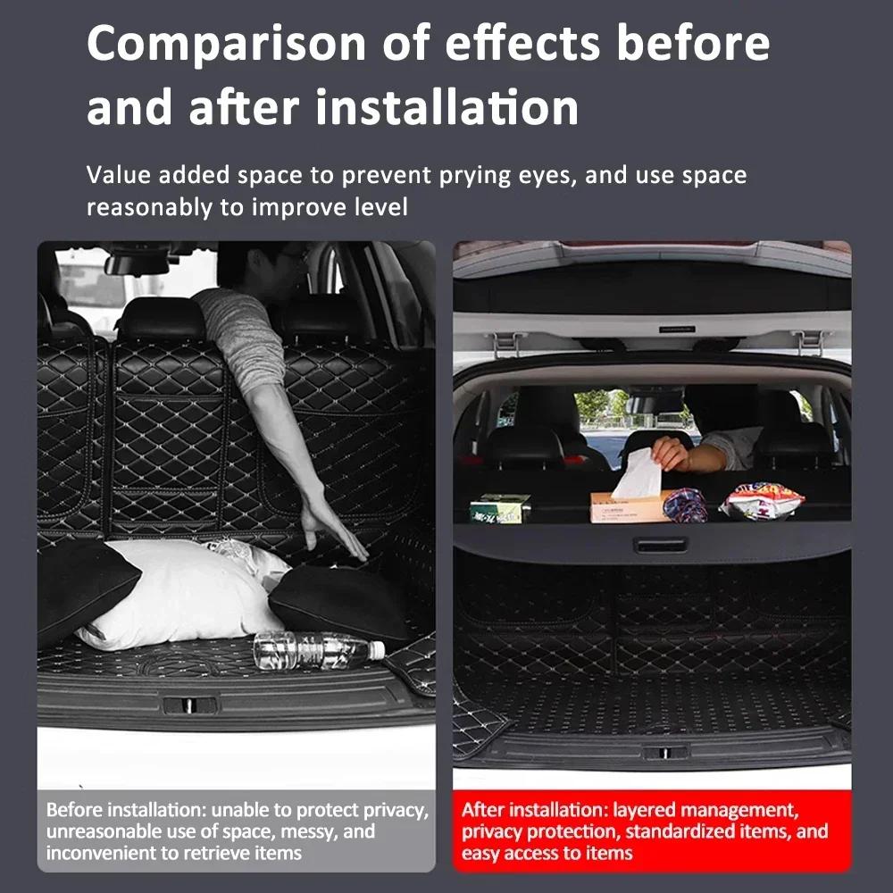 For Hyundai Santa Fe TM 2019~2024 2024 2024 Rear Trunk Cargo Cover Partition Board Privacy Shield Shade Curtain Blind Accessorie