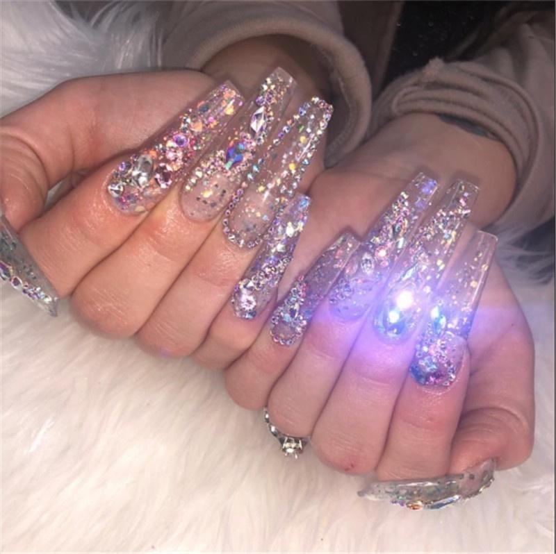 12 сеток/корпус, 3D стразы для ногтей AB, прозрачные хрустальные стразы для ногтей, подвески для ногтей с плоской задней частью, драгоценные камни, хлопья, алмазные украшения для маникюра, дизайн ногтей «сделай сам»