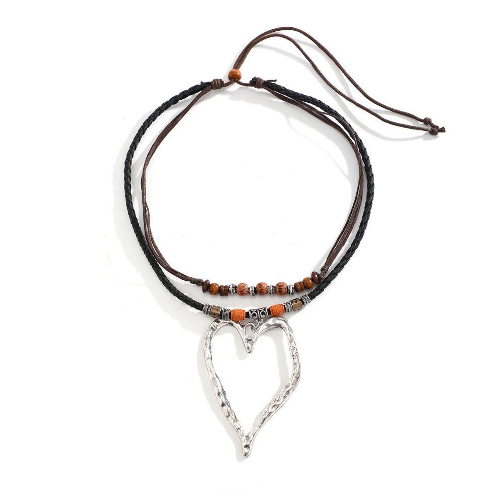 Цинковый сплав шейные аксессуары серебряный большой чокер сердце металлический кулон ожерелье повседневная одежда MIT
