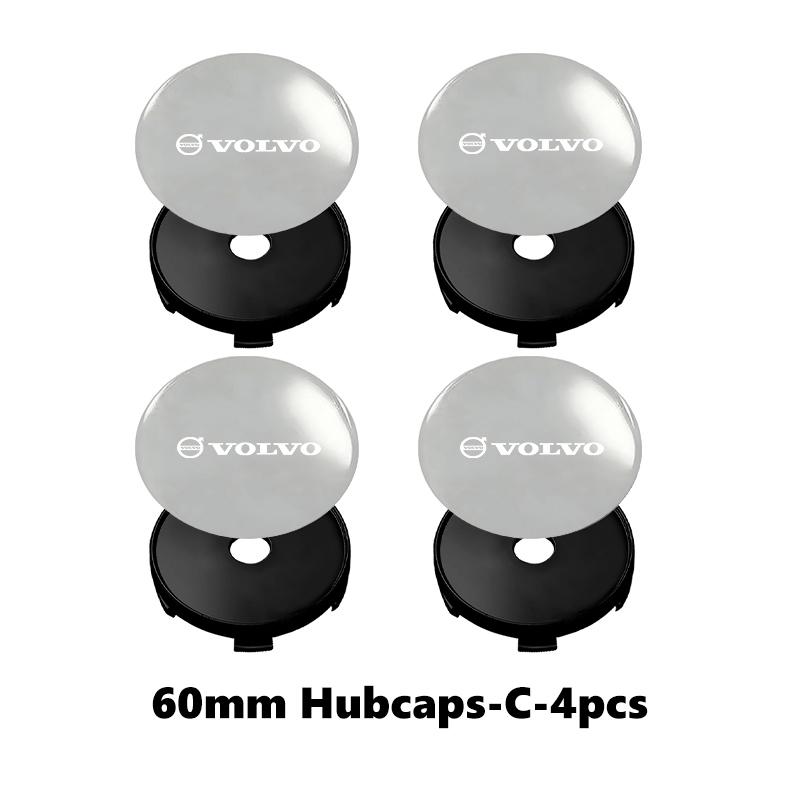 For Volvo 4pcs Car Wheel Center Hub Cap 60mm Universal Anti-Scratch Hub Protector V50 S60 XC60 S40 XC40 XC90 V70 XC70 C30 V40 CT9
