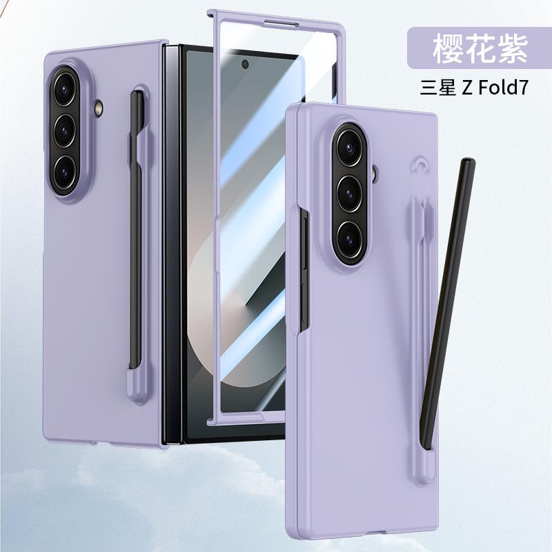 Samsung Galaxy Z Fold 7 6 5 4 uchun Ko'p Rangli Ultra Yaxlit Mat Qopqoq Sensorli Qalamli Qalam Uyasi bilan Temperlangan Plyonka Zarbdan Himoyalovchi Qattiq Qopqoq