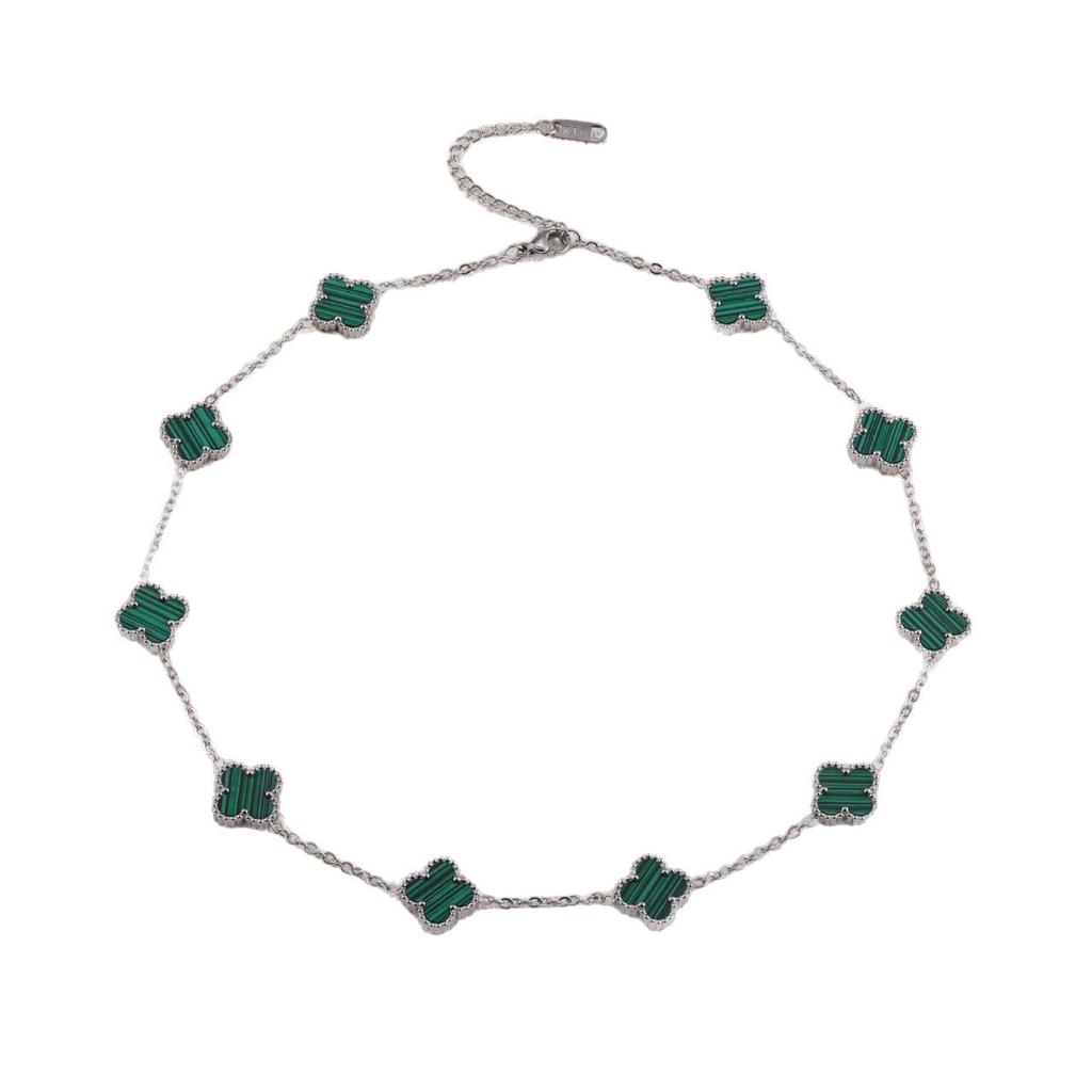 13 мм стальное ожерелье с клевером Ten Flower, цепочка на ключицу, модные и сохраняющие цвет украшения