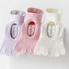 Women Hollow Mesh Five Toe Yoga Socks Non Slip Silicone Sole Breathable Pilates Socks for Indoor Workout Dance