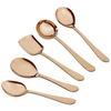 5 Pieces Stainless Steel Rose Gold Serving Spoon Set for Dining Table/Kitchen, 1.8 Mm Heavy Gauge