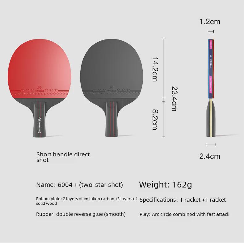 Professional Table Tennis Racket - One, Two, Three Star, Vertical/Horizontal for Training & Entertainment