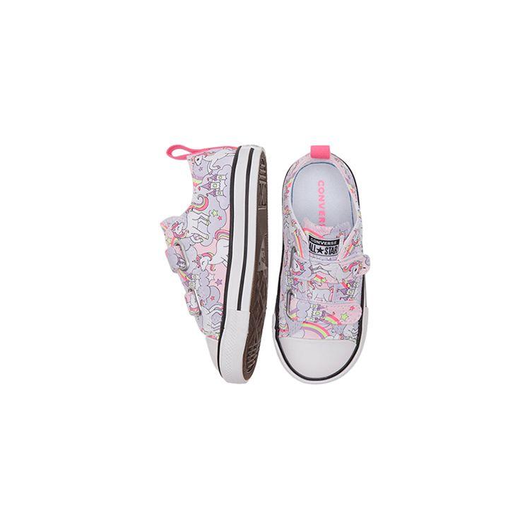 Converse All Star 2V Canvas Casual Trend Low Top Walking Shoes Unicorn Print Baby Shoes 769108C
