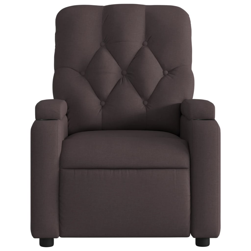 Massage Chair Dark Brown Fabric