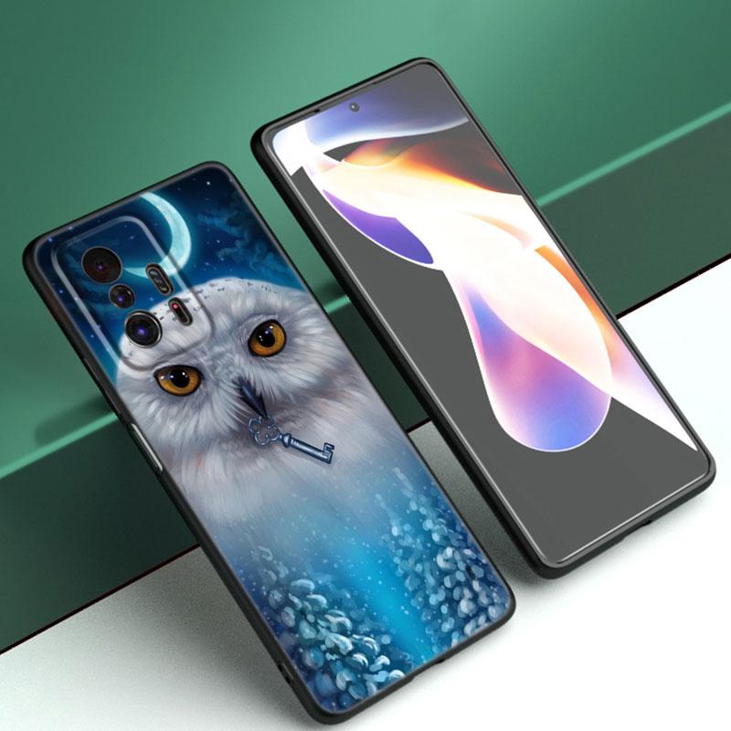 Милый чехол для телефона с изображением совы для Xiaomi Mi A2 8 9 SE Note 10 10T 11 12 Lite 9T 11T 12S 12T Pro A3 6X 12X Мягкий черный чехол из ТПУ