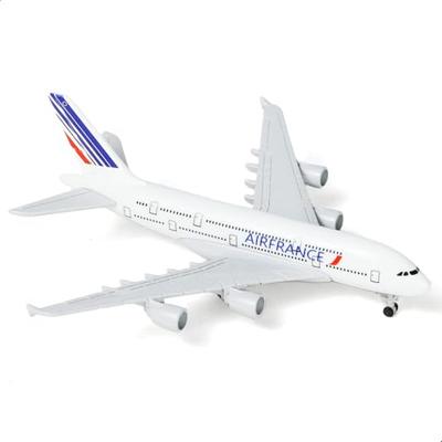QIYUMOKE Набор для сборки модели самолета Air France A380 в масштабе 1/400 (6-дюймовый Большой) с собранным шасси самолета и подставкой для демонстрации, авиационный подарок для взрослых или