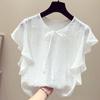 Women's Summer Design Solid Color Fresh Short Sleeve Shirt Simple Comfortable Top