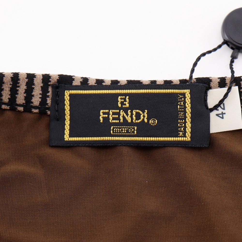 Fendi Футболка с логотипом, короткий рукав, цвет Pi Pink Brown, вискоза, женская, б/у