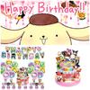 Набор декораций для вечеринки в честь дня рождения Мелоди Куроми Sanrio с шарами и топперами для торта. Прочный и веселый!