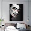 Black White Salvador Dali Face Portrait Canvas Painting Poster Print Quadro Wall Art Pictures for Living Room Wall Decor Cuadro