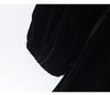 Standing collar velvet waist cinched long dress