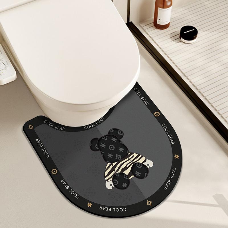 Коврик для ванной комнаты, впитывающий диатомовую грязь, мягкий коврик для унитаза, быстросохнущий противоскользящий коврик, U-образный коврик для ног унитаза