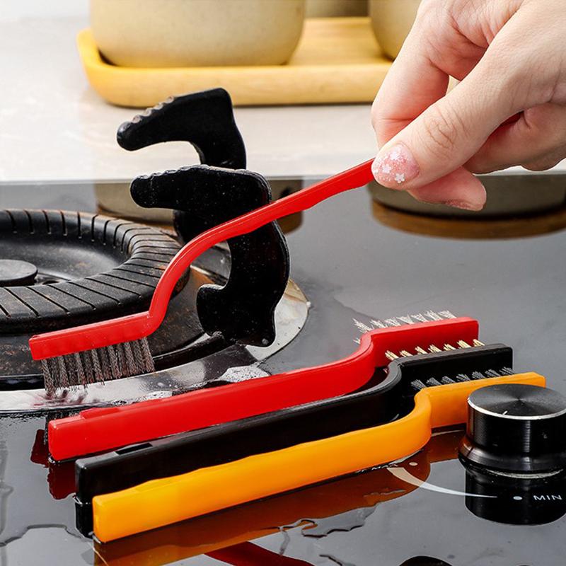 Сильная дезактивация дома 3 шт. Проволочная щетка для чистки газовой плиты Металлическая щетка из волокна Чистая щетка Кухонные принадлежности бусины