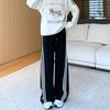 Three Bars Sweatpants Women's Spring and Autumn Models New High-waisted Versatile and Thin Wide-leg Sweatpants Loose Leggings