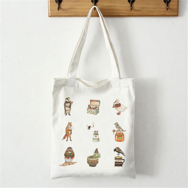 Женская холщовая большая сумка через плечо, художественная сумка для покупок, большая вместительная сумка в стиле панк, эстетика ретро, ​​картина в стиле Харадзюку.