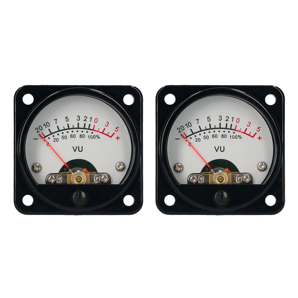 VU Meter 2 Pcs Power Amplifier Portable DB Meter High Precision VU Meter with White Backlight Sound