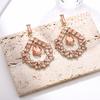 Elegant Alloy Water Drop Earrings With Glittering Crystals For Women Fashion Jewelry