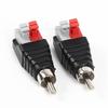 Haokiang Speaker Phono RCA Male to 2 Screw Terminal Strip Аудио Видео Пружинный Пресс Тип Balam Соединительный Адаптер 2 шт.
