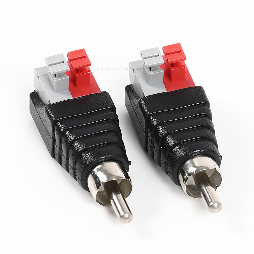 Haokiang Speaker Phono RCA Male to 2 Screw Terminal Strip Аудио Видео Пружинный Пресс Тип Balam Соединительный Адаптер 2 шт.