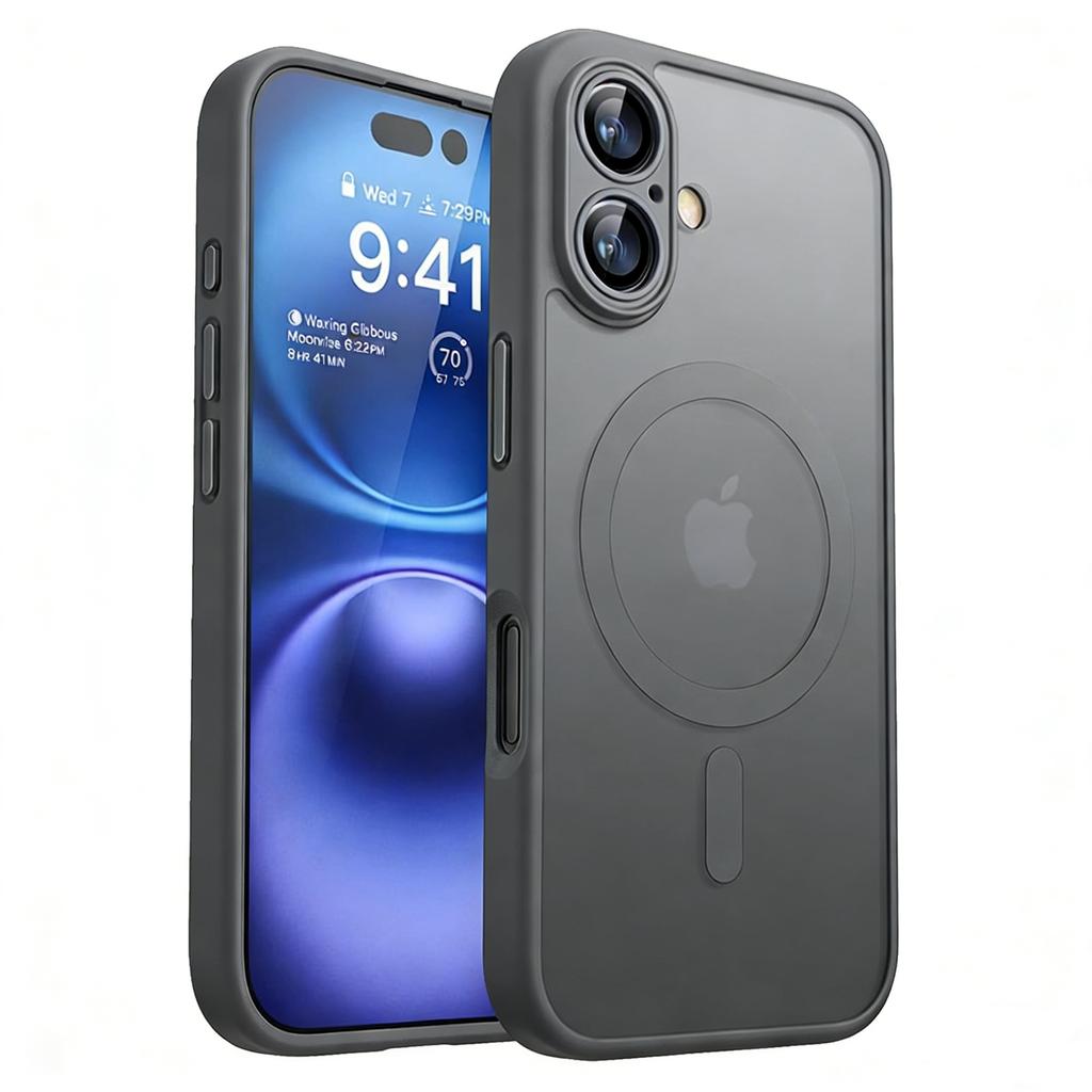 Luxury Frosted Shockproof Armor Phone Case For iPhone 17 16 15 14 13 12 11 Pro Max For Magsafe Matte Transparent Magnetic Cover