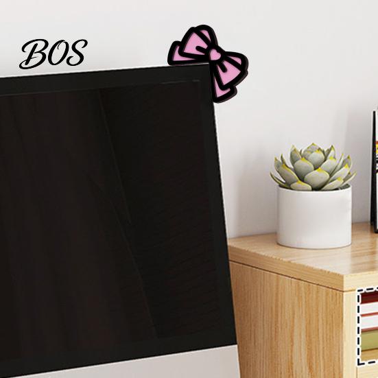 Office Desk Corner Decor Pink Bow Computer Monitor Decor, 2D Wood Decorations for Decoration Women, Mini Cute Accessories Home Scratch-resistant Wall