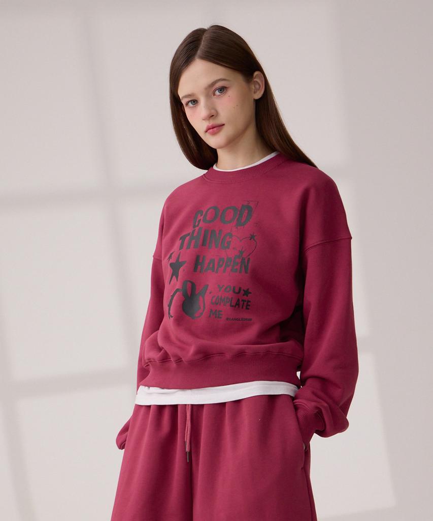 DANGLEDROP Dgdp Good Thing Crop Sweatshirt Pink