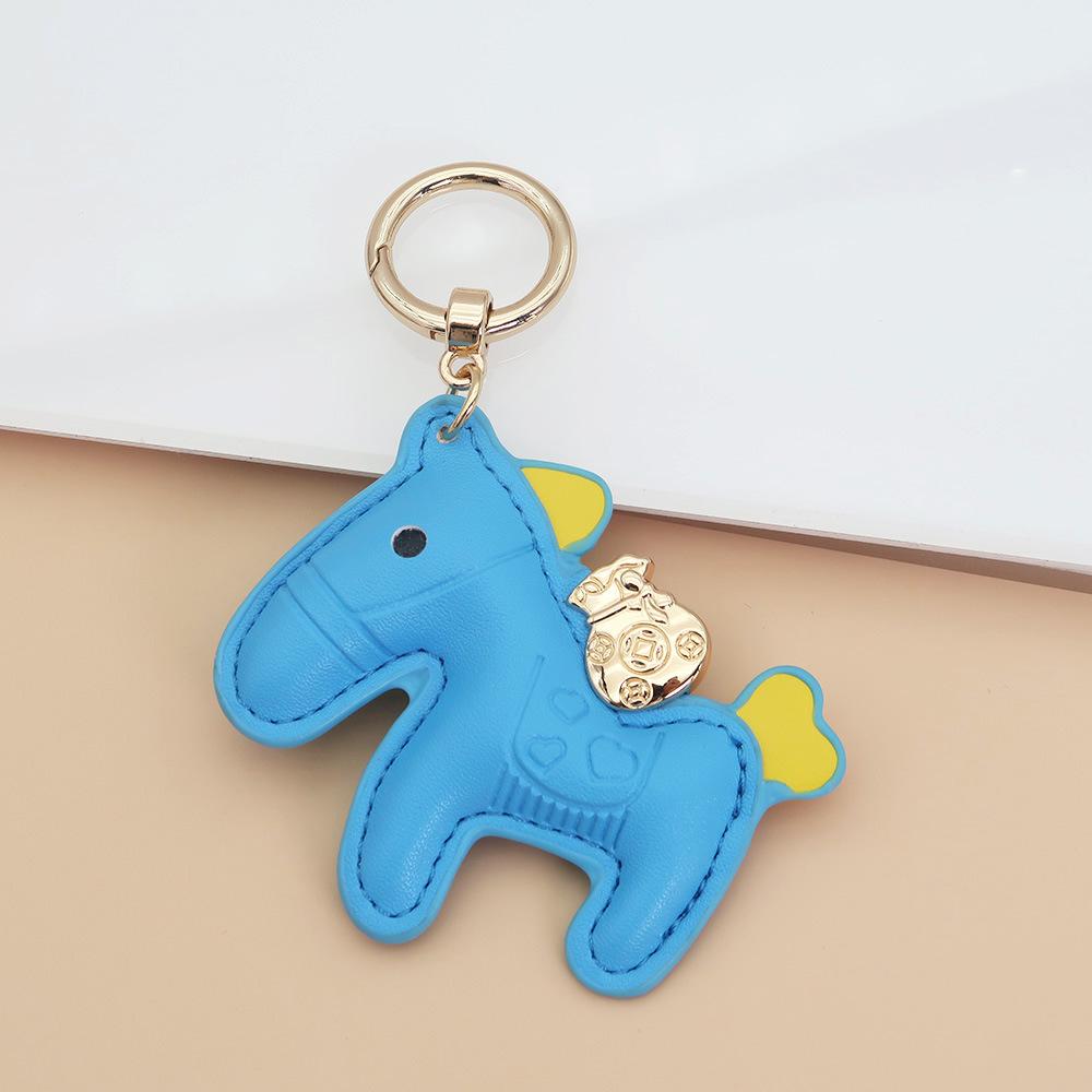 Women's Bag Charm Decoration Bag Pendant Cartoon Rocking Wooden Horse Women's Leather Bag Charm Key Chain Cute Bag Accessories Gifts