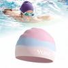 Шапочка для плавания для детей, Водонепроницаемый силиконовый слой, Шапочка для плавания для мальчика, девочки, подростка, Легкая и удобная
