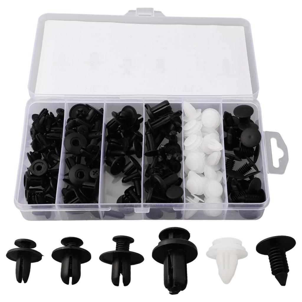 100Pcs Car Trim Clips Rivet Door Panel Retainer Fastener Mud Flaps Push Set
