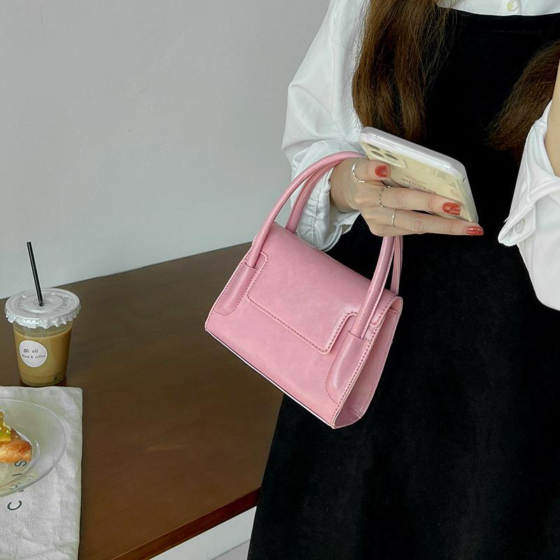 New Style Small Bag Niche Women's Bag Simple Mini Pink Small Square Bag Handheld Crossbody Bag Trendy