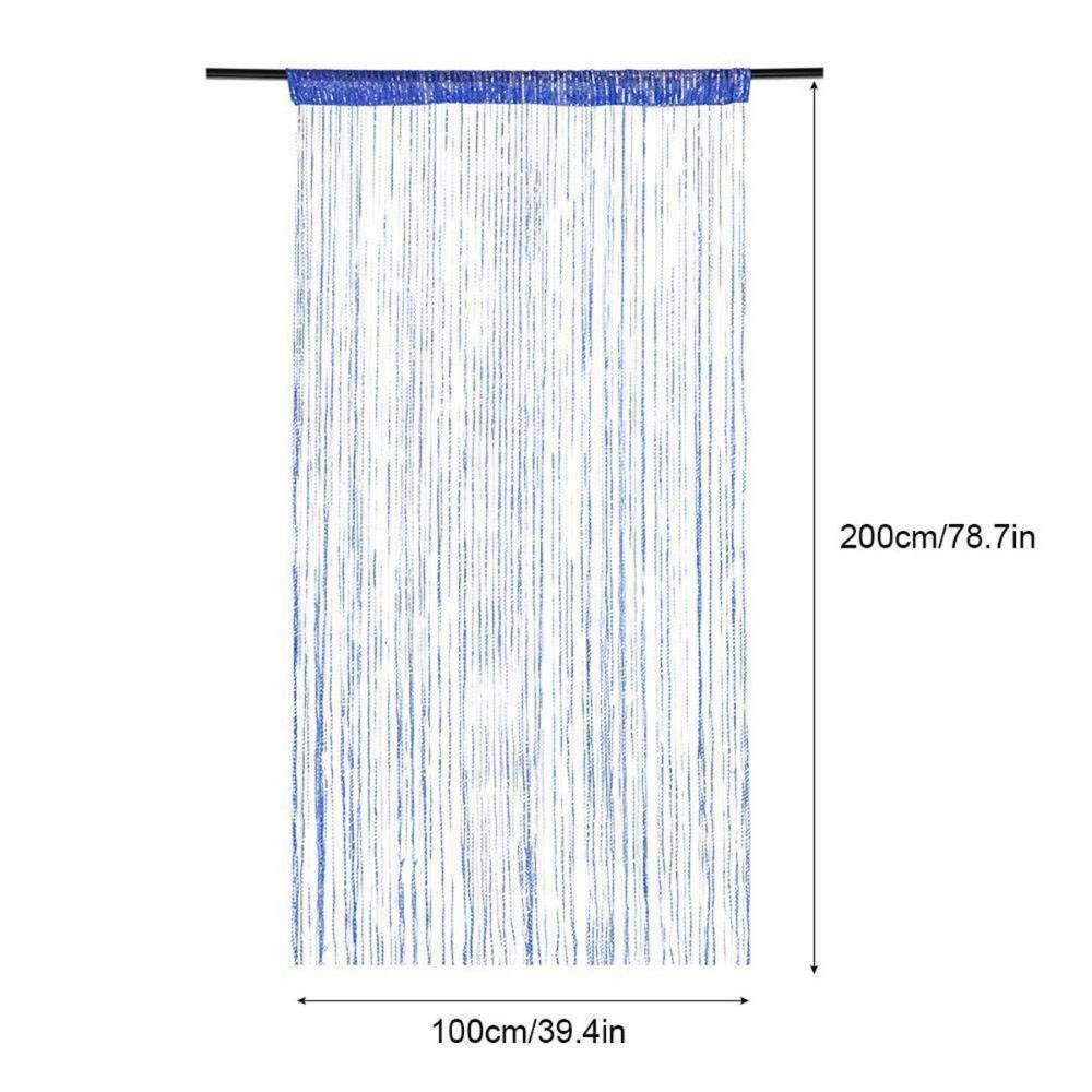 Москитная сетка 100 x 200 см Дверь Окно Блестящий Подвесной Ламбрекен Разделитель Драпировка Нитяная штора с кисточками