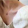 BELLA BOX Water Drop Shaped Ruby Gorgeous Elegant Pendant Necklace For Women Charm Wedding Engagement Gemstones Pearl Clavicle Chain Female Gifts