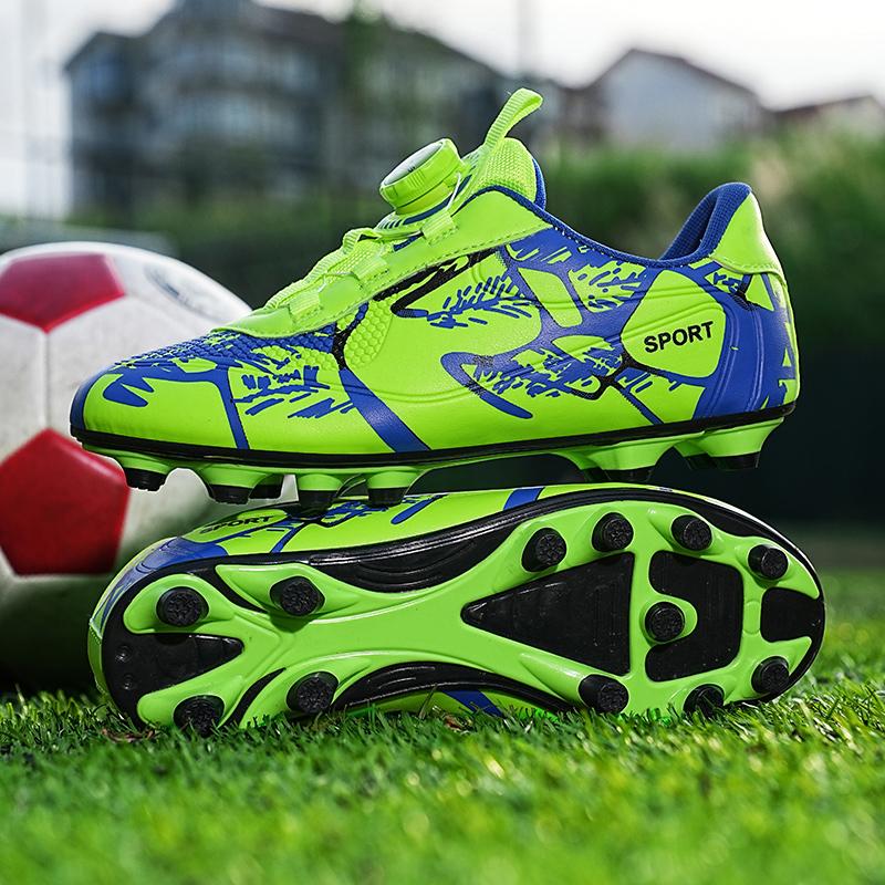 28-39 школьные новые детские футбольные бутсы с вращающейся пряжкой и шипами, футбольные бутсы для детей