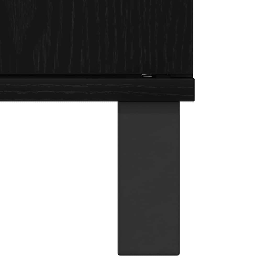 Washbasin Cabinet with Door Black Oak Effect 65 x 33 x 60 cm