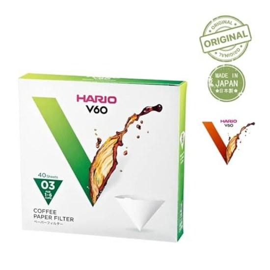 Hario V60 Paper Filter 03W 1-6 Cups 40 Sheets VCF-03-40W